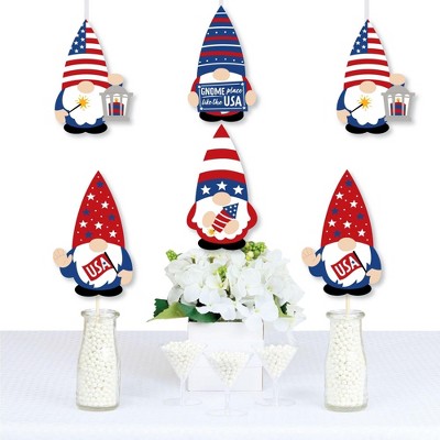 Big Dot of Happiness Patriotic Gnomes - Decorations DIY Memorial Day, 4th of July and Labor Day Gnome Party Essentials - Set of 20