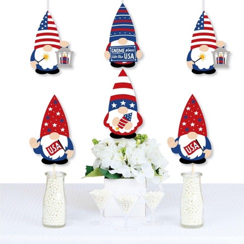 Sdjma 4th of July Patriotic Gnomes for Memorial Day Decorations American Flag Star Stripes Gnomes Swedish Tomte Elf Dwarf Gift for Independence