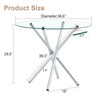 36.6" Round Dining Table with Tempered Glass Tabletop Modern Circle Kitchen Table Glass Table with Metal Legs for Kitchen, Dining Room, Office - 3 of 4
