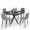 CAVINAS Square Dining Table Set, Mid Century Modern Square Dining Table for 4, Faux Marble Tabletop, Iron Legs - 3 of 4