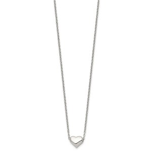 Chisel Stainless Steel Polished Heart on a 16.5" Cable Chain Necklace with a 2.5" Extension Necklace - 1 of 2
