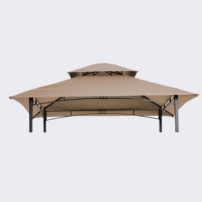 8x5Ft Grill Gazebo Replacement Canopy,Double Tiered BBQ Tent Roof Top Cover