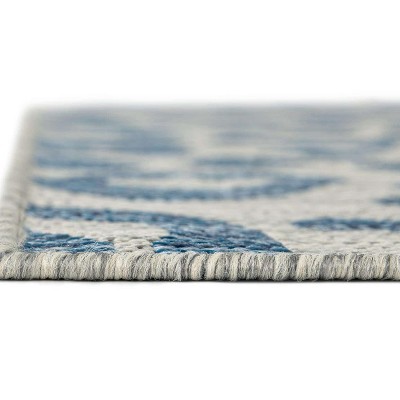 Safari Blue 9' x 12' Rectangular Outdoor Easy-Care Rug