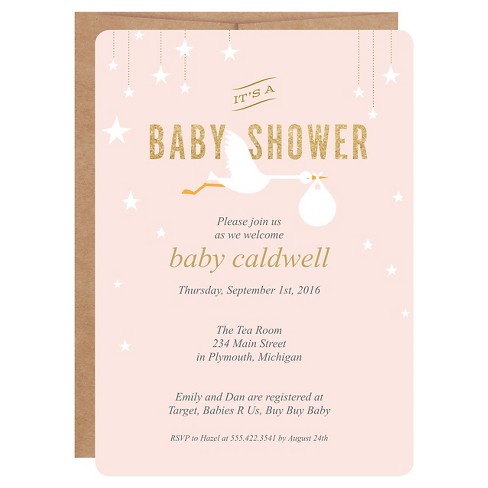 12ct Baby Shower Invitations Stork Print On Target 12ct Baby Shower Invitations Stork Print On Target