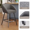 Lyngins Bar Stools Set of 2 with Curved Backrest,Upholstered Kitchen Chairs with Adjustable Pads,Teddy Counter Stools for Kitchen Island,Pub - 4 of 4
