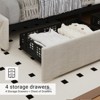 Upholstered Queen Platform Bed Frame with 4 Storage Drawers, PU Leather with Button Tufted, Wooden Slats Support, No Box Spring Needed, Noise-Free - 3 of 4