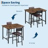 COZONY Counter Height Dining Table Set for 2 with 2 Upholstered Stools, Footrest & Backrest for Small Spaces - 3 of 4