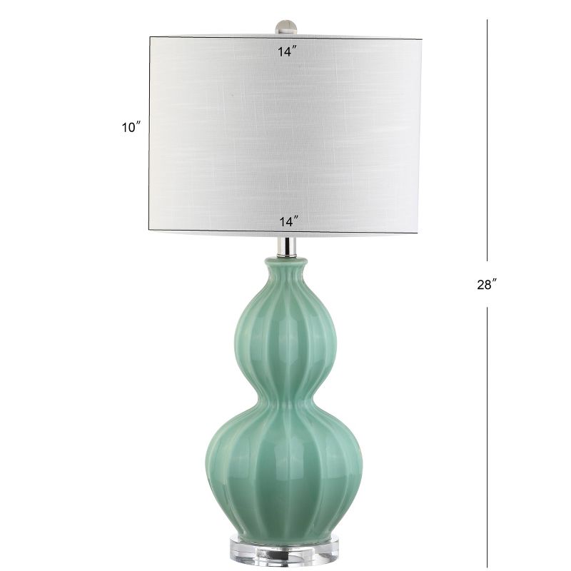 28&#34; Glass Faye Table Lamp (Includes LED Light Bulb) Green - JONATHAN Y, 5 of 6