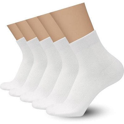 SERISIMPLE Men Rayon Bamboo Ankle Breathable Thin Quarter Athletic Comfortable Casual Mesh Ankle Socks Brown X-Large 5 Pairs