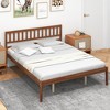 Tangkula Twin/Full/Queen Platform Bed with Headboard Solid Wood Leg Mattress Foundation Walnut - 2 of 4
