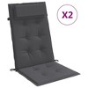 vidaXL Highback Chair Cushions 2 pcs - Anthracite Oxford Fabric - 3 of 4