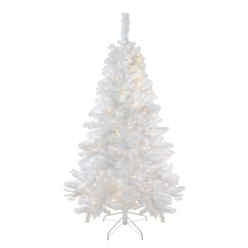 Clear/ Multi/ Blue lights Pre-Lit 6.5' WHITE Artificial Christmas Tree 