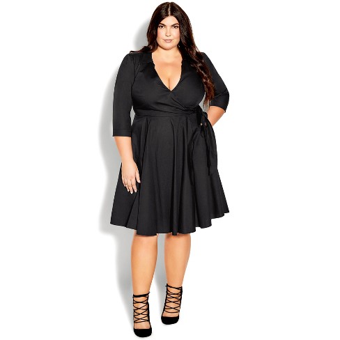 City Chic | Women's Plus Size Cecilia Dress - Black - 12 Plus : Target