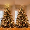 Aoibox 1 Piece Gold Christmas Tree Topper 11 x 9 Inch Bow with 20 LED Lights Sparkling Rhinestones for Holiday Indoor Decor - 4 of 4