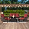 6PCS Patio Furniture Set with Fire Pit Table, Weather-Resistant Wicker Patio Fire Pit Set with Sofa, Swivel Patio Chair and 50000BTU Propane Fire Pit - 2 of 4