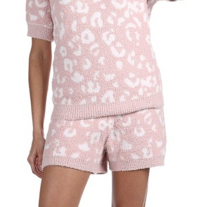 Memoi Women's Leopard Print Soft Cozy Knit Lounge Shorts - 1 of 3