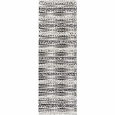Planada Black and Cream Flatwoven Cotton 5' x 7' Area Rug