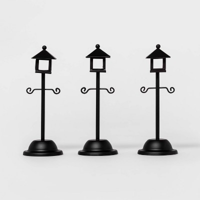 6" 3pk Mini Black Metal Street Lights Halloween Decorative Set - Hyde & EEK! Boutique™