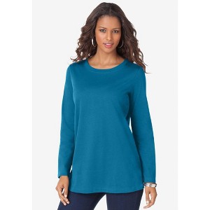Roaman's Women's Plus Size Long Sleeve Crewneck Ultimate Tee - 1 of 4