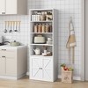 Industrial Bookshelf with Doors, 71.4" Farmhouse Bookcase with 6 Shelves (4 Open & 2 Behind Cabinet), Wooden Shelf for Living Room, Home Office - 2 of 4