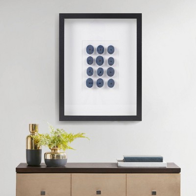 Ink+Ivy Indigo Shells Real Natural Sea Urchin Framed Shadowbox Blue