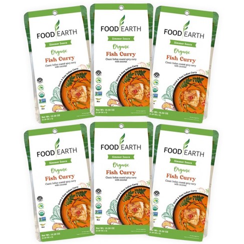 Food Earth Simmer Sauce Fish Curry - Case of 6 - 2 pouches/10.58 oz - image 1 of 1