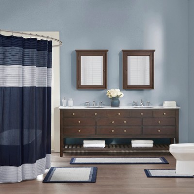 MAYEERTY 27"x45" Blue Cotton Tufted Bath Rug