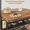 42" Kitchen Island with Storage & Seating – 3-Tier Bakers Rack, Microwave Stand, 5 Hooks – Multi-Functional Dining & Living Room Cart - 4 of 4