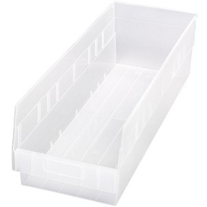 Quantum Storage Systems Economy Shelf Bin, Nesting, 23-5/8"W X 8-3/8"D X 6"H, (7) Divider Slots, Rear Hanglock - 1 of 1