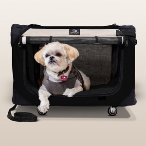 PetLuv Cat & Dog Pull-Along Carrier on Wheels & Rolling Travel Crate, Removable Soft Pillow, Privacy Windows, Locking Zippers, Pocket, Seatbelt Loops - 1 of 4