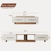 LOVSON 74.8''-102.4''Extendable TV Stand with 2 Large Storage Cabinets,Open Shelves,for Living Room/Bedroom Media Console,White+Walnut - 3 of 4