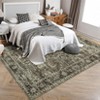 Washable Vintage Floral Living Room Rugs, Distressed Print Non Slip Bedroom Carpet, Retro Accent Large Dining Room Kitchen Rugs for Home Office - 4 of 4