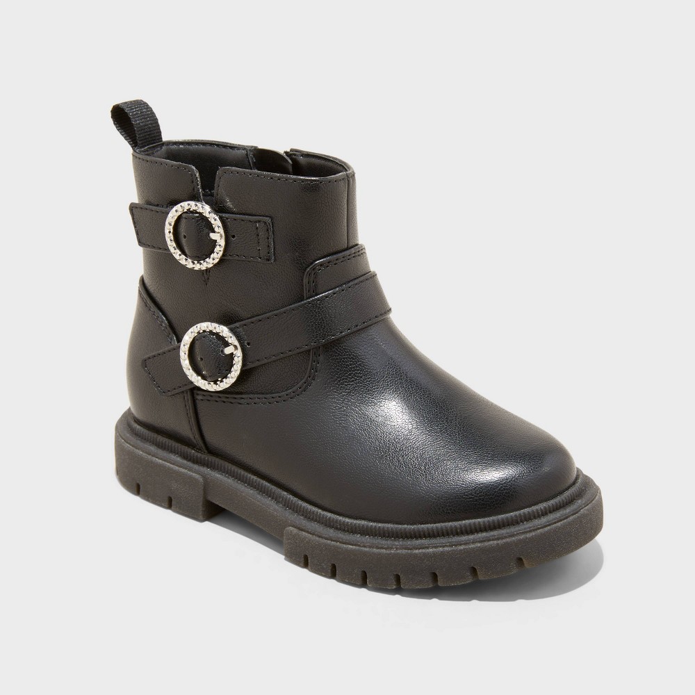 Toddler Evie Buckle Boots - Cat & Jack™ Black 5T