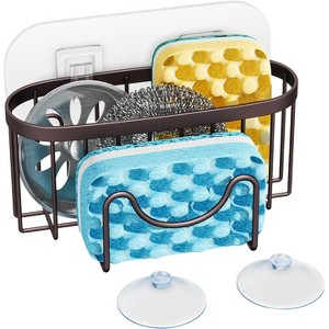 End Sink Clutter: The Ultimate Sink Caddy - 4-in-1 Holder for Sponge, Brush, Stopper & Scraper, 2 Easy Install Methods - 1 of 4