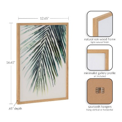 Natural Oak Framed Tropical Botanical Palm Print, 12x16