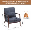Rbied Mid-Century Modern Style Wood Accent Chair Living Room Chairs Reading Chair with Pillow and Cushion - 2 of 4