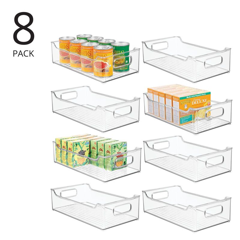 mDesign Kitchen Plastic Storage Organizer Bin, Open Dip Front and Handles, 2 of 9