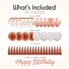 EpiqueOne Rose Gold Birthday Decorations - Set Includes Banner, Tassels, Pompoms, Confetti Balloons - Champagne Pink Decorations - 2 of 4