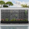 Wooakway 142"W × 72"H Black Rectangle Metal Planter Box with Trellis Raised Garden Bed with Arbor Privacy Screen with Wheels - 2 of 4