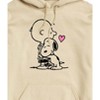 Men's - Peanuts - Snoopy Charlie Hug With Heart Graphic Fleece Pullover Hoodie - 2 of 4