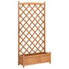 VidaXL Planter with Trellis Brown Solid Wood Fir - 2 of 4