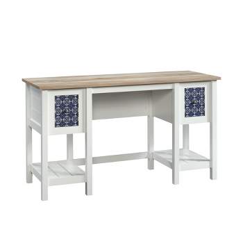 Cottage Road Desk Soft White - Sauder: Mid-Century Modern Writing Desk, Open Shelf Storage, Wood Composite