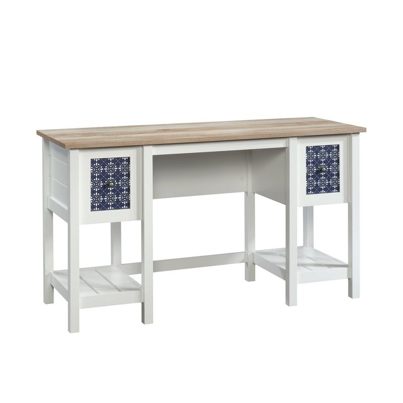 Cottage Road Desk Soft White - Sauder: Mid-Century Modern Writing Desk, Open Shelf Storage, Wood Composite, 1 of 7