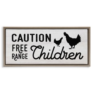Stupell Industries Caution Free Range Children Floating Frame Canvas Art - 1 of 4