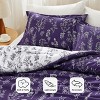 Bedsure | 2/3 Pcs Floral Printed Reversible Sage Green Comforter Set Queen Size Soft Designed Plants Pattern Bedding Set - 3 of 4