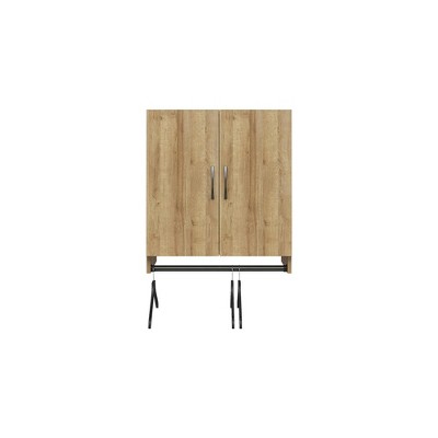 RealRooms Basin 2 Door Wall Storage Cabinet with Hanging Rod