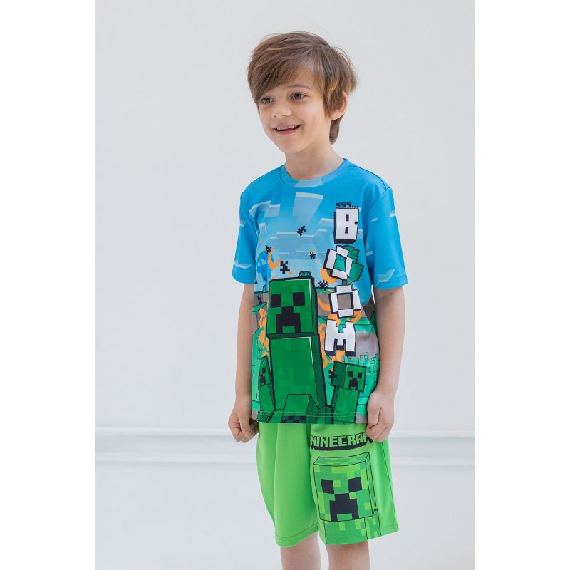 Minecraft Creeper T-Shirt and Shorts Outfit Set Little Kid to Big Kid, 2 of 10