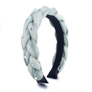 Liv & Ava BRAIDED HEADBAND WITH CRYSTAL Green - 1 of 2