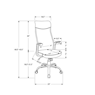 Gray High Back Leather Executive Swivel Office Chair