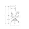 Monarch Specialties Office Chair Adjustable Height Swivel Ergonomic Armrests Computer Desk Work Metal Mesh Grey Black Contemporary Modern - 3 of 4